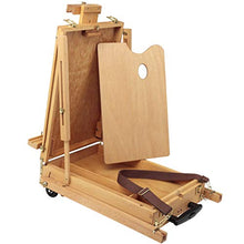 Load image into Gallery viewer, Creative Mark Monet Wooden French Easel & Sketchbox, Lightweight (12 lbs), Portable, Rolling Wheels, Wood Artist Paint Palette, Telescope Handle, for Outdoor Paintings and Plein Air up to 32" - Walnut