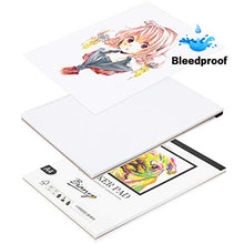Load image into Gallery viewer, Bianyo Bleedproof Marker Paper Pad, A4(8.27"X11.69"), 50 Sheets/Pad, Pack of 2 Pads, 18 LB / 70 GSM, Glue-Bound, 100% Cotton, White, Ideal for Use with Markers and Ink Mediums