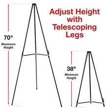 Load image into Gallery viewer, Aluminum Flip-Chart Presentation Easel: 2-Pack with Telescoping Legs, 70 Inches (Black)