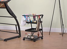 Load image into Gallery viewer, SD STUDIO DESIGNS Modern Triflex Mobile Storage Taboret for Arts and Crafts, Charcoal/Clear Glass