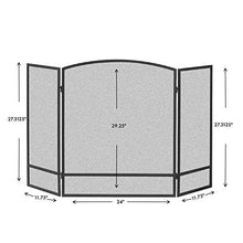 Load image into Gallery viewer, Panacea Products 15951 3-Panel Arch Screen with Double Bar for Fireplace, 29 Inch
