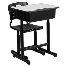 Load image into Gallery viewer, Flash Furniture Adjustable Height Student Desk and Chair with Black Pedestal Frame