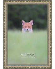 Load image into Gallery viewer, Poster Palooza 8x10 Traditional Silver Wood Picture Frame - UV Acrylic, Foam Board Backing, & Hanging Hardware Included!