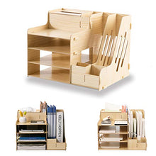 Load image into Gallery viewer, SUPANT Fibreboard Office Desk Organizer Set & Accessories, Multi-Functional DIY Pen Holder Box for Kid Men Women, Desktop Stationary, Paper Filer Trays Organization, Home Office Supply Storage Rack