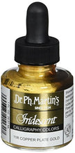 Load image into Gallery viewer, Dr. Ph. Martin's Iridescent Calligraphy Color (11R) Ink Bottle, Copper Plate Gold