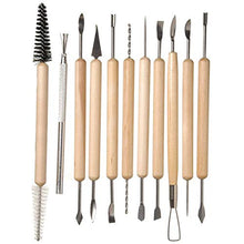 Load image into Gallery viewer, Darice 11-Piece Clay Tools Set from Studio 71 – Metal Tipped Clay Sculpting Tools with Wood Handles, Ideal for Cleaning and Creating Decorative Effects on Clay Surfaces