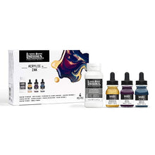 Load image into Gallery viewer, Liquitex Pouring Medium Technique Set, with Acrylic Ink Deep Colors