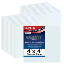 Load image into Gallery viewer, US Art Supply 4 X 4 inch Professional Artist Quality Acid Free Canvas Panel Boards 24-Pack (1 Full Case of 24 Single Canvas Panel Boards)
