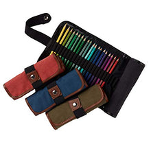 Load image into Gallery viewer, Speedball Canvas Roll Up Pencil Case, Rose W/Brown Trim, Holds Up To 36 Pencils