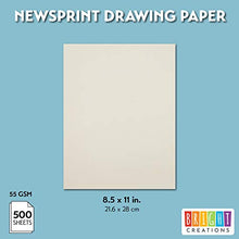 Load image into Gallery viewer, Newsprint Paper, Drawing Paper for Doodles & Sketching (11 x 8.5 In., 500 Sheets)