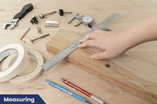Load image into Gallery viewer, Pacific Arc 12 Inch Stainless Steel Ruler with Inch/Metric Conversion Table