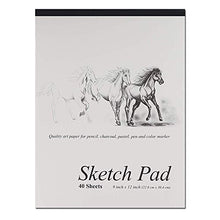 Load image into Gallery viewer, 9" X 12" Premium Sketch Pad Art Paper for Pencil, Charcoal, Pastel, Pen and Color Marker - 40 Per Pack by AmberCity (1 Pack)