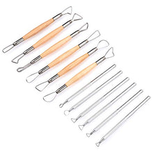 Load image into Gallery viewer, Meuxan Ceramic Pottery & Clay Ribbon Sculpting Tool Kit (Set of 12)