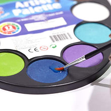 Load image into Gallery viewer, TBC The Best Crafts 12 Colors Watercolor Cake, Artist Paint Palette with Paint Brush, Educatioanl School Art Supplies for Kids, Early Learning Art Tools for Kids