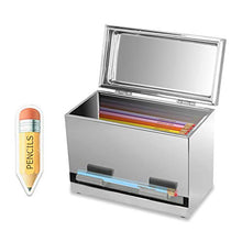 Load image into Gallery viewer, Ibnotuiy Stainless Steel Pencil Holder/Pencil Dispenser for Classroom Office Home Bulk Pencil Storage and Restaurant Bar Bulk Unwrapped Drinking Straws Storage