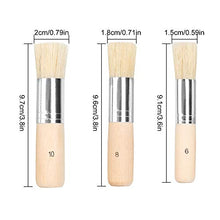 Load image into Gallery viewer, Chip Paint Brushes & Wooden Stencil Brush, Natural Bristle Paintbrush for Walls, Flat Chip Brush & Round Paintbrush - Painting or Waxing and Chalk, Good for Wall Painting, Stains, Oil, Wax, Set of 6