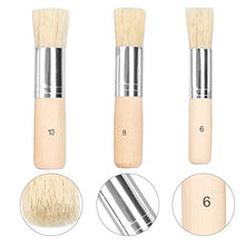 Load image into Gallery viewer, Chip Paint Brushes & Wooden Stencil Brush, Natural Bristle Paintbrush for Walls, Flat Chip Brush & Round Paintbrush - Painting or Waxing and Chalk, Good for Wall Painting, Stains, Oil, Wax, Set of 6