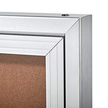 Load image into Gallery viewer, Adir Office Enclosed Bulletin Board - Single Door Locking Cork Board Display Board for Home, School, Office, and More. 24"x36" (Silver / Cork)