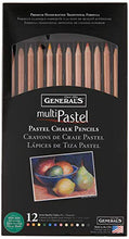 Load image into Gallery viewer, General Pencil 4400-12A General's Pastel Chalk Pencils, 12 Colors, Multicolor, 7 x 1/4 x 1/4 in