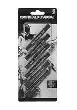 Load image into Gallery viewer, 6pcs Compressed Charcoal Sticks for Drawing, Shading, 2 Soft 2 Medium 2 Hard, Drawing Class Essential Tools Kit