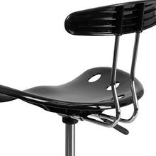 Load image into Gallery viewer, Flash Furniture Vibrant Black and Chrome Drafting Stool with Tractor Seat