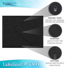 Load image into Gallery viewer, Icona Bay 8.5x11 (22x28 cm) Certificate Frames (Black, 6 Pack), Contemporary Diploma Frames 8.5 x 11, Composite Wood Document Frames for Walls or Table Top, Lakeland Collection