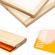 Load image into Gallery viewer, 21 Pieces Screen Printing Starter Kit, Angela&Alex 10 x 14 Inch Wood Silk Screen Printing Frame White Mesh Screen Printing Squeegees Inkjet Transparency Film and Mask Tape