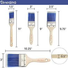 Load image into Gallery viewer, Bates Paint Brushes - 4 Pack, Treated Wood Handle, Paint Brush, Paint Brushes Set, Professional Brush Set, Trim Paint Brush, Paintbrush, Small Paint Brush, Stain Brush