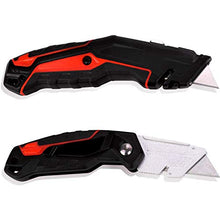 Load image into Gallery viewer, KATA 2-Pack Utility Knives, Heavy Duty Retractable and Folding Box Cutter for Cartons, Cardboard and Boxes with Blade Storage Design, Extra 6 Blades Included,box cutters retractable