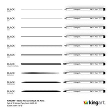 Load image into Gallery viewer, KingArt PRO Inkline Fine Line Pen, Set of 10, Black 10 Piece