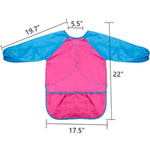Load image into Gallery viewer, Cubaco 4 Pack Kids Art Smocks Children Waterproof Artist Painting Aprons with Long Sleeve and 3 Pockets for Age 3-8 Years