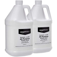 Load image into Gallery viewer, Amazon Basics All Purpose Washable School Liquid Glue, Great for Making Slime, 1 Gallon Bottle, 2-Pack