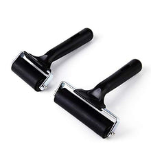 Load image into Gallery viewer, 2Pcs Rubber Roller Brayer Rollers Hard Rubber 3.8 and 2.2 Inch for Printmaking (Black) by HRLORKC