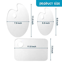 Load image into Gallery viewer, 3pcs Acrylic Paint Palette Clear Art Palette for Adults & Kids, Transparent Non-Stick Oil Paint Palette with Protective Kraft for DIY Craft Art Painting Plate