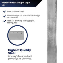 Load image into Gallery viewer, Pacific Arc 48" Straight Edge Stainless Steel, Inch Graduations, 0.09" Thick Steel, English Scale, Heavy Duty