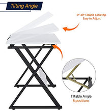 Load image into Gallery viewer, YAHEETECH Drafting Table Artist Desk Draft Desk Drawing Paninting Studying Table w/Tilted Tabletop Art Craft Work Station for Adults Teens Home Office Use