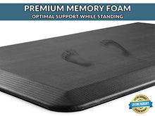 Load image into Gallery viewer, ComfiLife Anti Fatigue Floor Mat – 3/4 Inch Thick Perfect Kitchen Mat, Standing Desk Mat – Comfort at Home, Office, Garage – Durable – Stain Resistant – Non-Slip Bottom (20" x 32", Black)