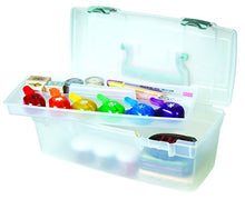 Load image into Gallery viewer, ArtBin Essentials Lift-Out Tray, Art and Craft Storage Box - Trans. W/Aqua Latches & Handle, 6937AG, Aqua Mist Latches
