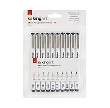 Load image into Gallery viewer, KingArt PRO Inkline Fine Line Pen, Set of 10, Black 10 Piece