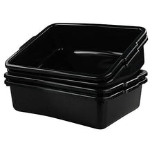Load image into Gallery viewer, Teyyvn 13 L Plastic Bus Box/Utility Box, Commercial Wash Basin Tote Box, 4-Pack, Black