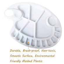 Load image into Gallery viewer, Non-Stick Paint Palette 2 PCS Artist Paint Mixing Tray Palette Oval Shaped Easy Clean Art Palette 17 Wells (2 PCS)