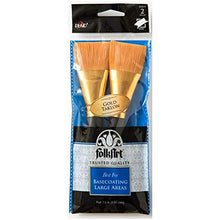 Load image into Gallery viewer, Plaid Taklon Flat Brush, Gold (2-Piece), 2/Pkg