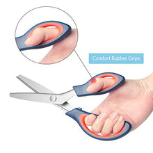 Load image into Gallery viewer, Pinking Shears, Zig Zag Scissors, Soft Rubber Grips, Ultra-Sharp, Professional Serrated Scissors for Sewing, Craft, Dressmaking, Great for Many Kinds of Fabrics and Paper, 9 Inch, Dark Blue+Red
