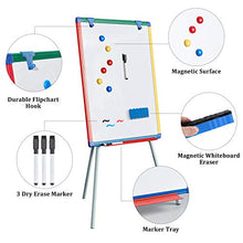 Load image into Gallery viewer, Magnetic Whiteboard Easel with Stand Dry Erase Flipchart Board for School Classroom Home Children Teaching Display,Colorful Frame,24x18inches