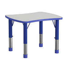 Load image into Gallery viewer, Flash Furniture 21.875''W x 26.625''L Rectangular Blue Plastic Height Adjustable Activity Table with Grey Top