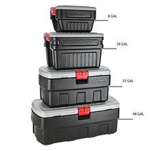 Load image into Gallery viewer, Rubbermaid ActionPacker️ 48 Gal Lockable Storage Bin, Industrial, Rugged Large Storage Container with Lid