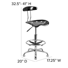 Load image into Gallery viewer, Flash Furniture Vibrant Black and Chrome Drafting Stool with Tractor Seat