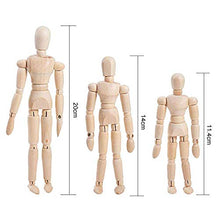 Load image into Gallery viewer, WANDIC Wooden Manikin Blockhead, 4 Pcs Wood Artist Figure Doll Model for Sketch Charcoal Home Office Desk Decoration Children Toys Gift
