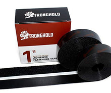 Load image into Gallery viewer, STRONGHOLD 1 Inch x 5 Yard Set - Adhesive Black Hook and Loop Fastener – Sticky Back Mounting Tape