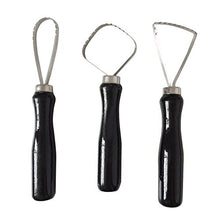 Load image into Gallery viewer, 3pcs Sculpture Scraper Knife Carved Sludge Shaper Ceramic Pottery Clay Trimming Big Loop Tools Set
